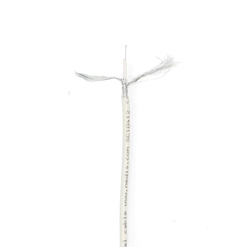 Bild 1 för Minikoaxialkabel, dubbelskärmad, 10m, PVC, vit