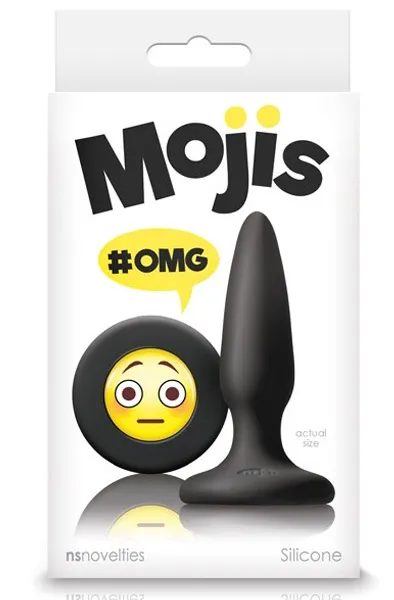 Bild 2 för Moji's OMG Svart Mini Silikon Plug med Emoji