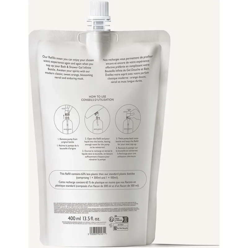 Bild 2 för Molton Brown Orange & Bergamot Bath & Shower Gel Refill Pouch 400 ml