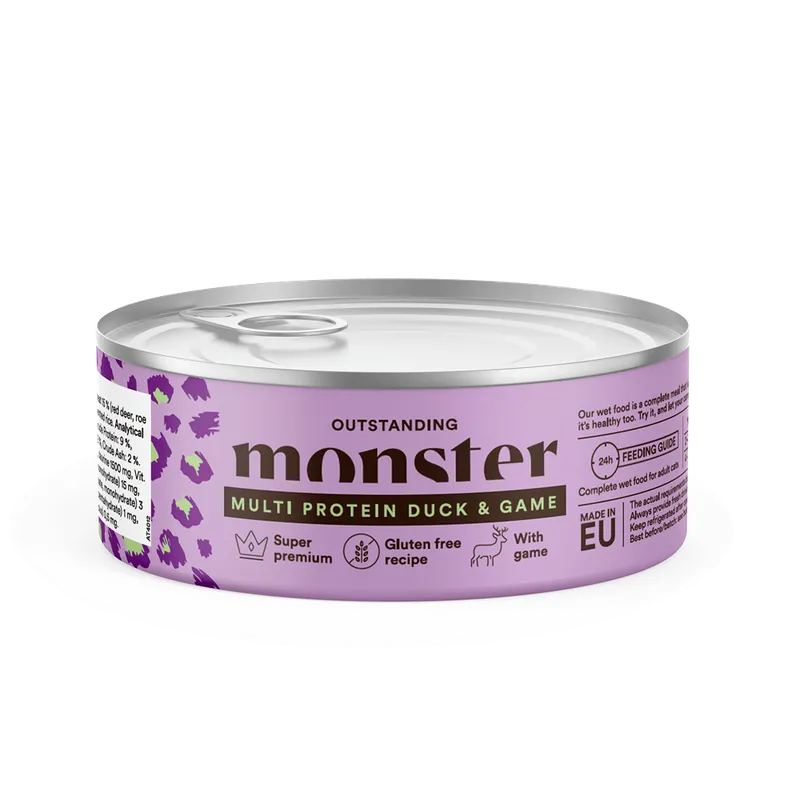 Alternativ bild 0 för Monster Cat Adult Duck & Game 100 g