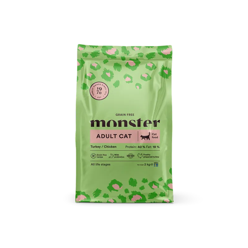 Alternativ bild 0 för Monster Cat  Adult Grain Free Turkey & Chicken (2 kg)