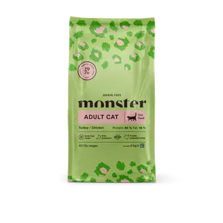 Produktfoto för Monster Cat  Adult Grain Free Turkey & Chicken (6 kg)