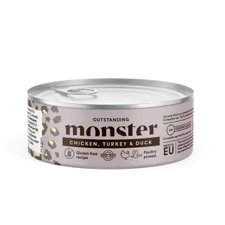 Produktfoto för Monster Cat Adult Multi Protein Chicken, Turkey & Duck 100 g
