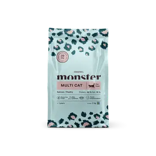 Produktfoto för Monster Cat Adult Multicat Salmon & Poultry (2 kg)