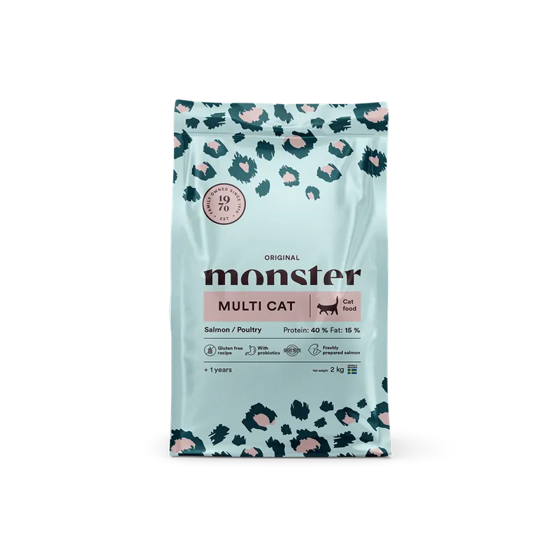 Alternativ bild 0 för Monster Cat Adult Multicat Salmon & Poultry (2 kg)