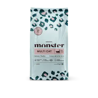 Produktfoto för Monster Cat Adult Multicat Salmon & Poultry (6 kg)