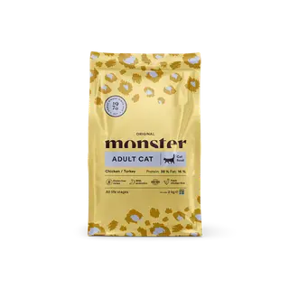 Produktfoto för Monster Cat Adult Original Chicken & Turkey (2 kg)