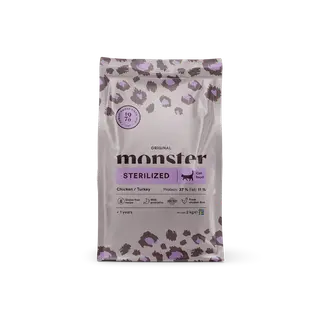 Produktfoto för Monster Cat Adult Original Sterilized Chicken and Turkey (2 kg)