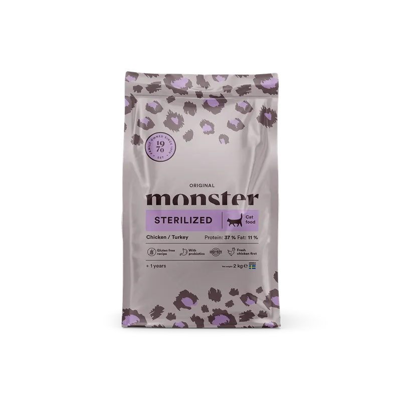 Alternativ bild 0 för Monster Cat Adult Original Sterilized Chicken and Turkey (2 kg)