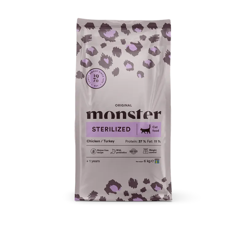 Alternativ bild 0 för Monster Cat Adult Original Sterilized Chicken and Turkey (6 kg)