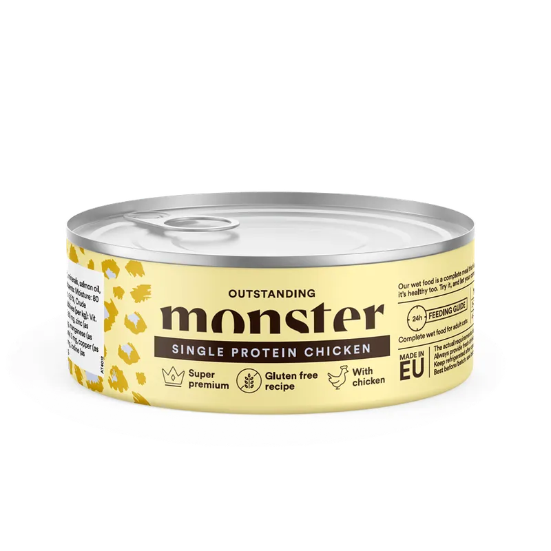 Alternativ bild 0 för Monster Cat Adult Single Protein Chicken 100 g