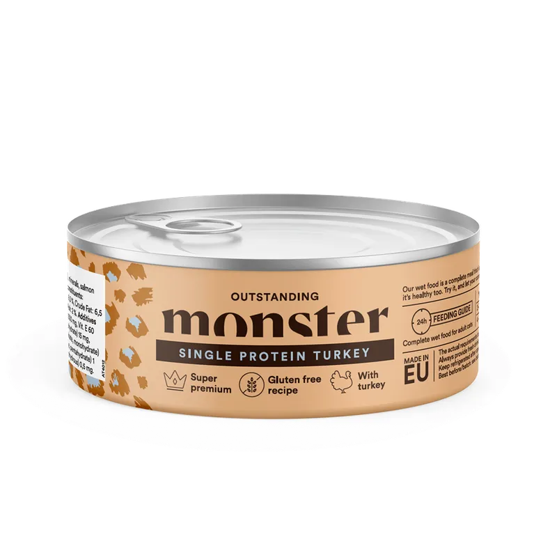 Alternativ bild 0 för Monster Cat Adult Single Protein Turkey 100 g