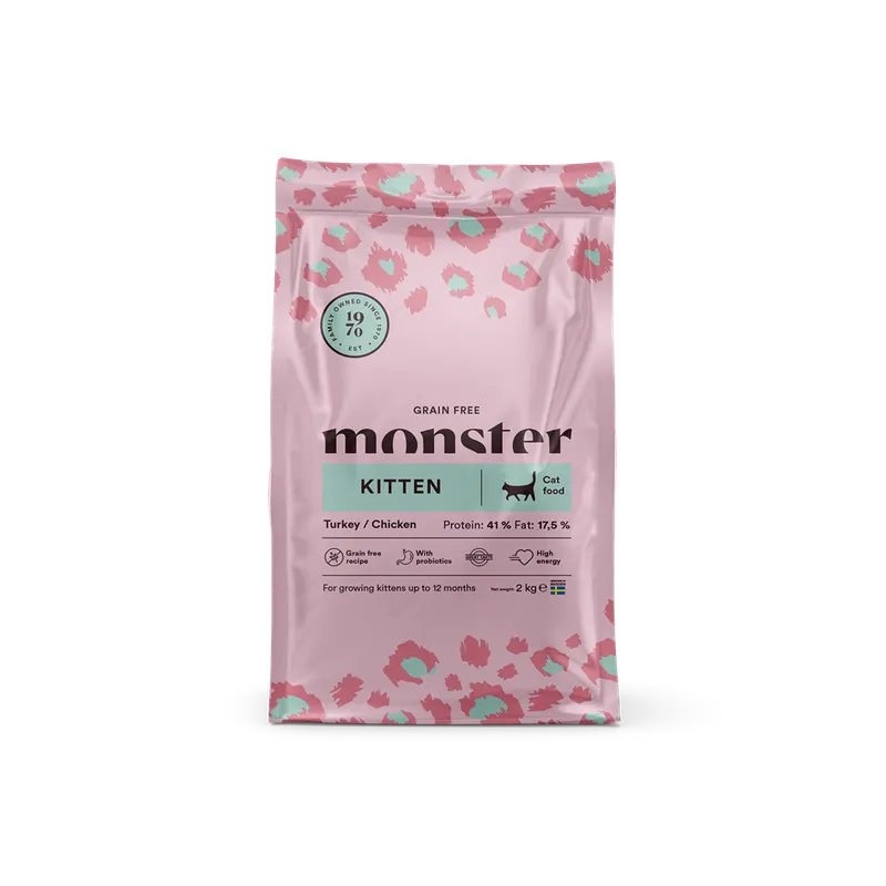 Alternativ bild 0 för Monster Cat Kitten Grain Free Turkey & Chicken (2 kg)