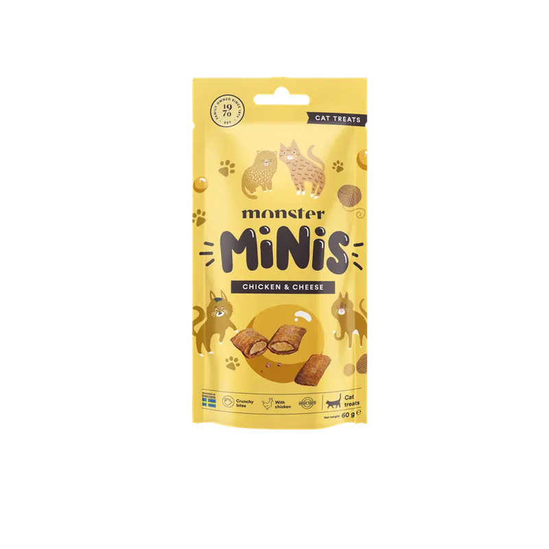 Alternativ bild 0 för Monster Cat Minis Kattgodis Kyckling & Ost 60 g