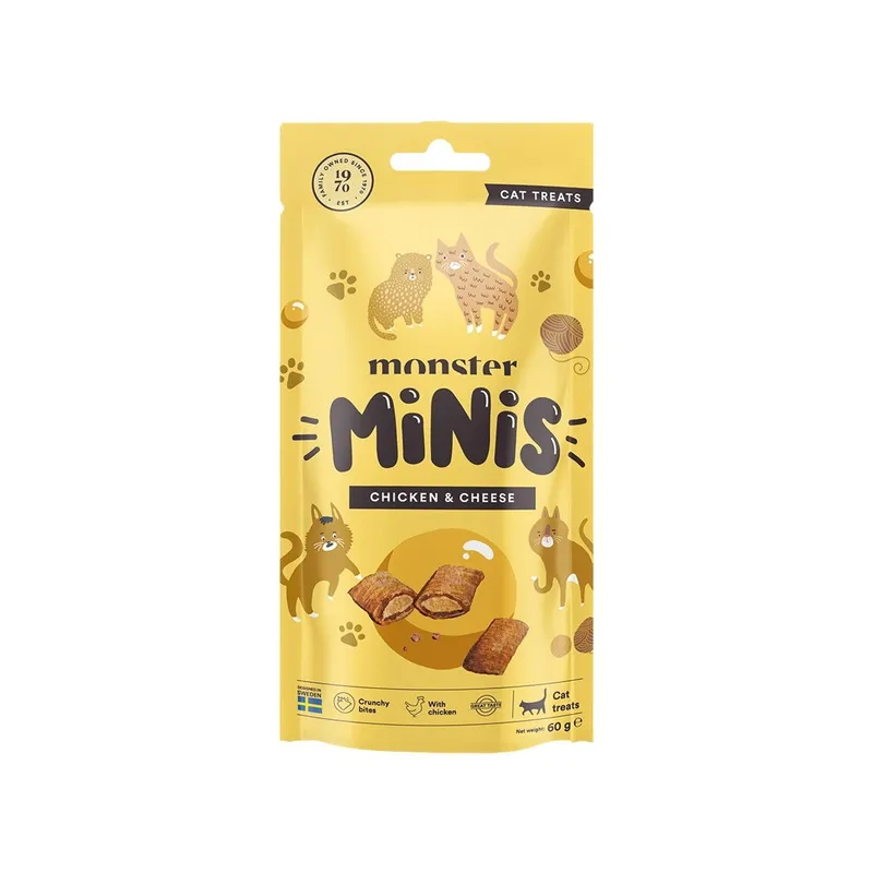 Alternativ bild 0 för Monster Cat Minis Kattgodis Kyckling & Ost 60 g