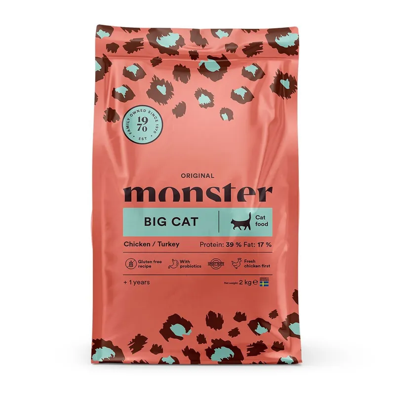 Bild 1 för Monster Cat Original Big Cat Chicken & Turkey (2 kg)