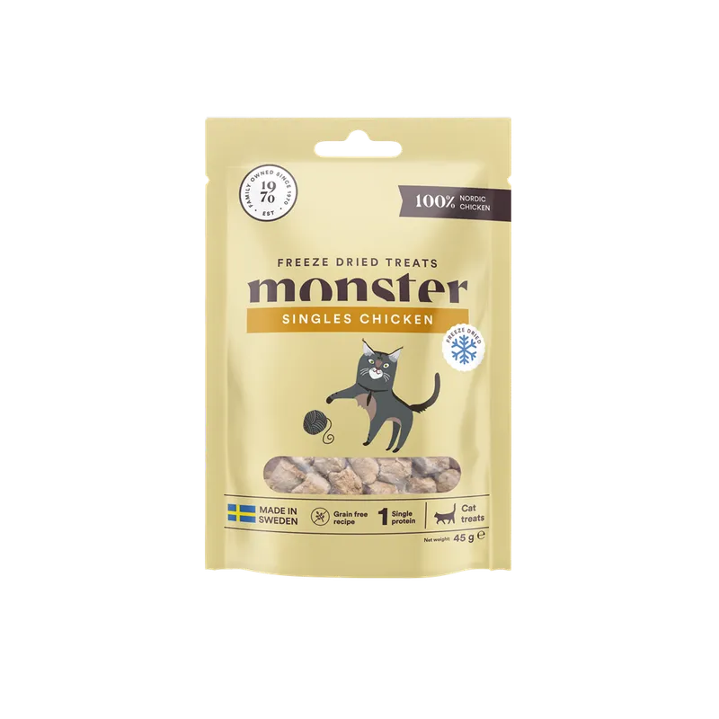 Alternativ bild 0 för Monster Cat Treats Freeze Dried Chicken 40 g