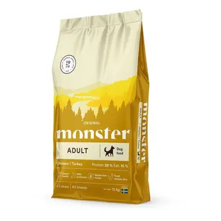 Produktfoto för Monster Dog Adult All Breed Kyckling & Kalkon (12 kg)