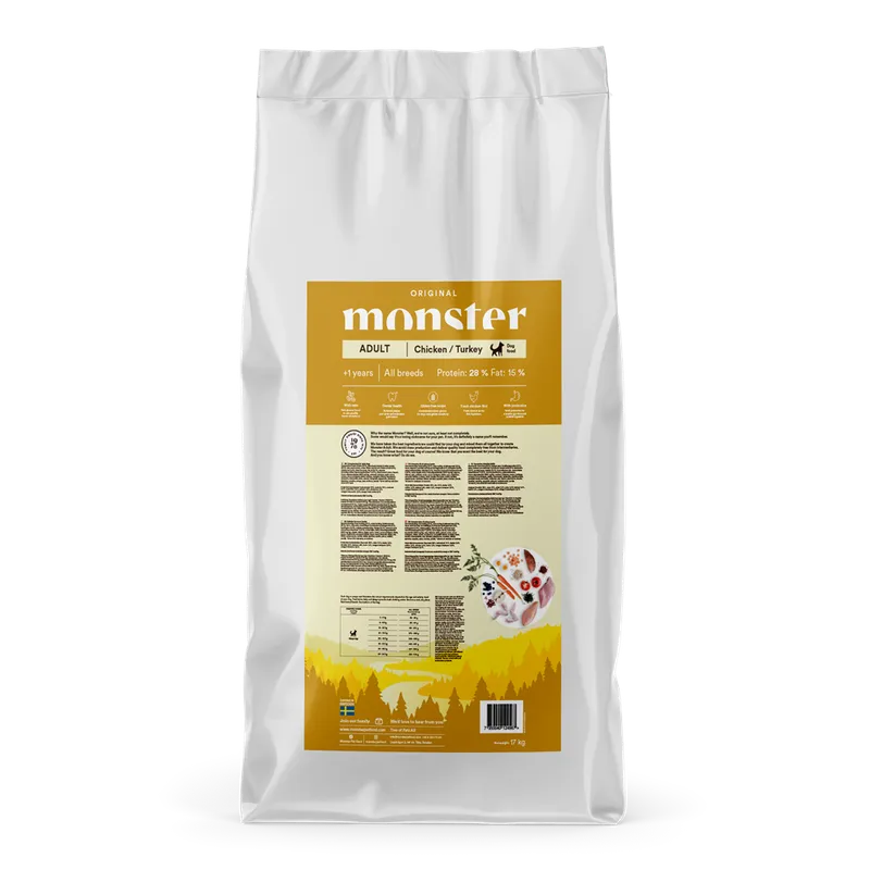 Alternativ bild 0 för Monster Dog Adult All Breed Kyckling & Kalkon (17 kg)
