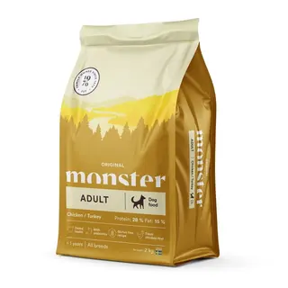 Produktfoto för Monster Dog Adult All Breed Kyckling & Kalkon (2 kg)