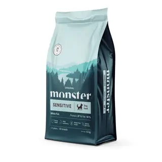 Produktfoto för Monster Dog Adult All Breed Sensitive Vit Fisk (12 kg)