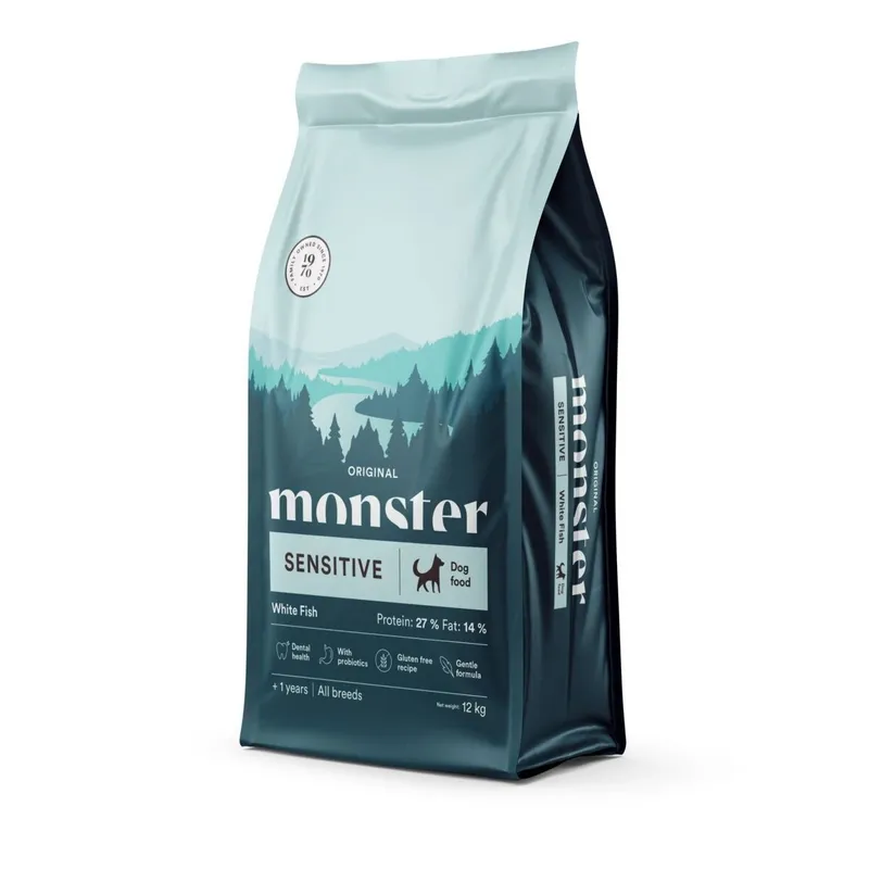 Alternativ bild 0 för Monster Dog Adult All Breed Sensitive Vit Fisk (12 kg)