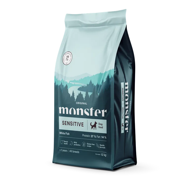 Alternativ bild 0 för Monster Dog Adult All Breed Sensitive Vit Fisk (12 kg)