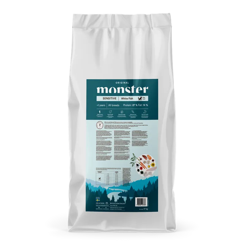 Alternativ bild 0 för Monster Dog Adult All Breed Sensitive Vit Fisk (17 kg)