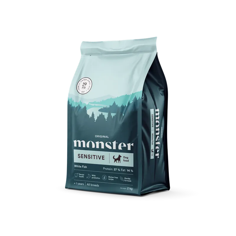 Alternativ bild 0 för Monster Dog Adult All Breed Sensitive Vit Fisk (2 kg)