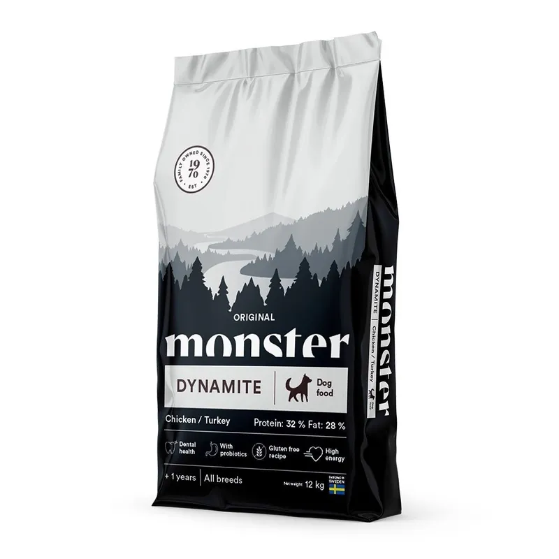 Alternativ bild 0 för Monster Dog Adult All Breeds Dynamite Kyckling & Kalkon (12 kg)