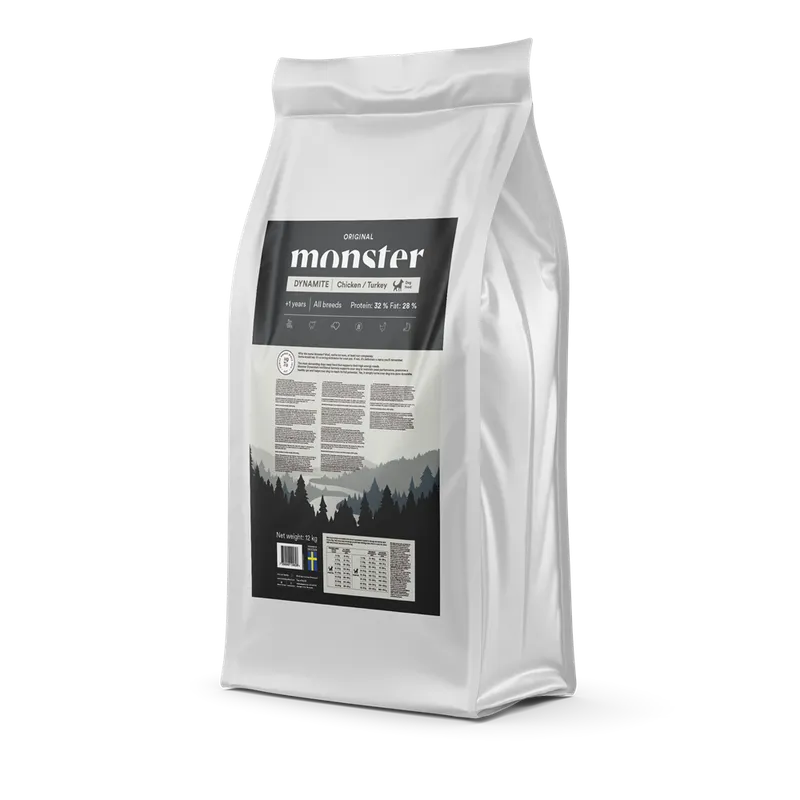 Alternativ bild 0 för Monster Dog Adult All Breeds Dynamite Kyckling & Kalkon (12 kg)