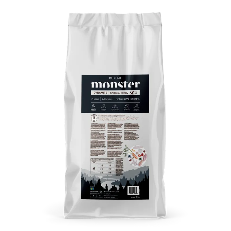 Alternativ bild 0 för Monster Dog Adult All Breeds Dynamite Kyckling & Kalkon (17 kg)