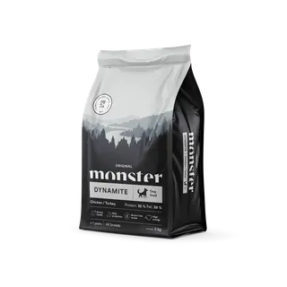 Produktfoto för Monster Dog Adult All Breeds Dynamite Kyckling & Kalkon (2 kg)