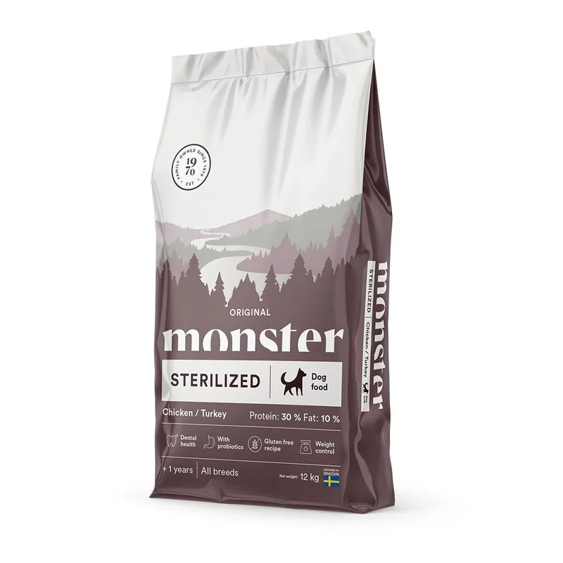 Alternativ bild 0 för Monster Dog Adult All Breeds Sterilized Kyckling & Kalkon (12 kg)