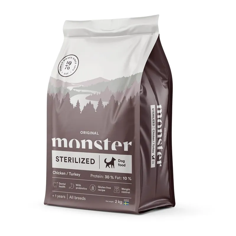 Alternativ bild 0 för Monster Dog Adult All Breeds Sterilized Kyckling & Kalkon (2 kg)
