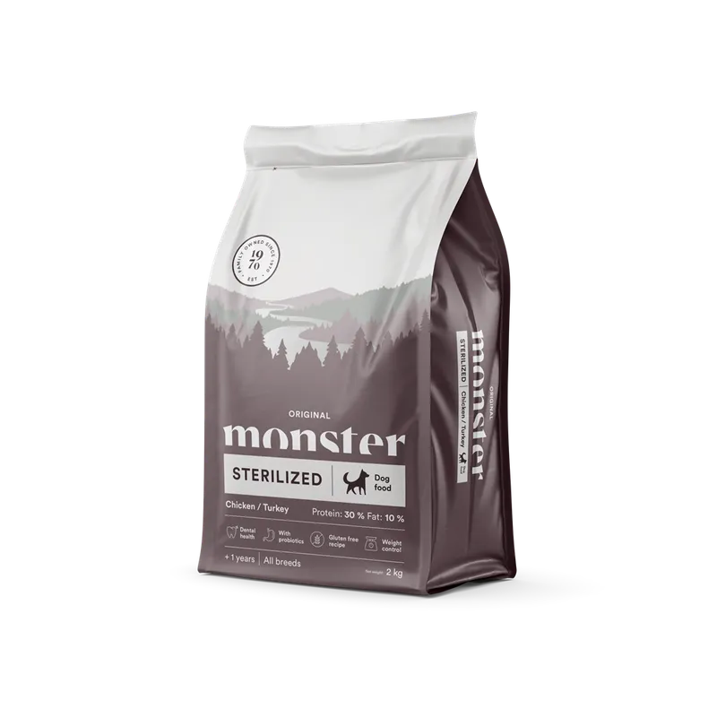 Alternativ bild 0 för Monster Dog Adult All Breeds Sterilized Kyckling & Kalkon (2 kg)