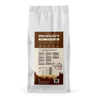 Produktfoto för Monster Dog Adult Grain Free All Breed Kyckling & Kalkon (17 kg)