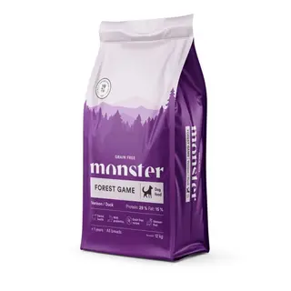 Produktfoto för Monster Dog Adult Grain Free All Breeds Forest Game Hjort & Anka (12 kg)