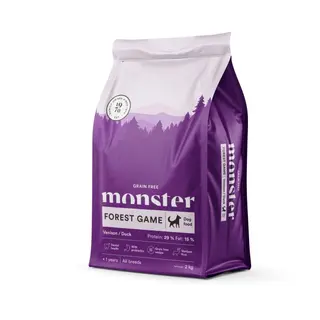Produktfoto för Monster Dog Adult Grain Free All Breeds Forest Game Hjort & Anka (2 kg)