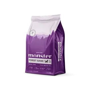 Produktfoto för Monster Dog Adult Grain Free All Breeds Forest Game Hjort & Anka (2 kg)