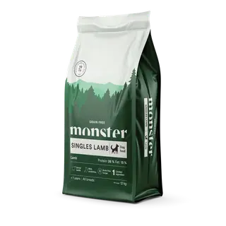 Produktfoto för Monster Dog Adult Grain Free All Breeds Singles Lamm (12 kg)