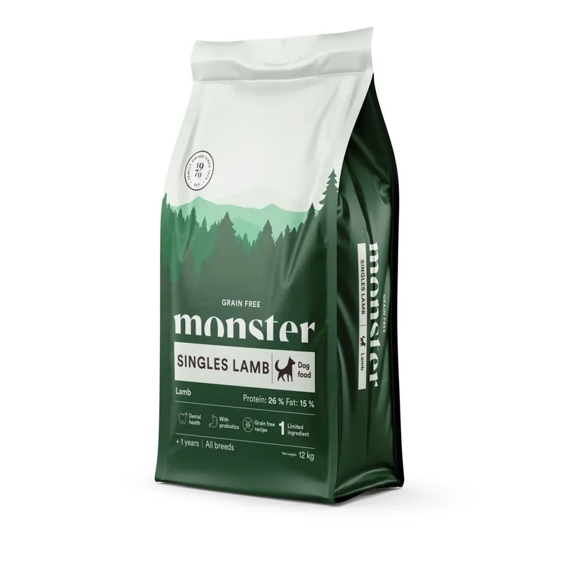 Alternativ bild 0 för Monster Dog Adult Grain Free All Breeds Singles Lamm (12 kg)