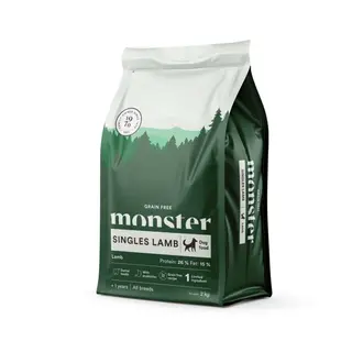 Produktfoto för Monster Dog Adult Grain Free All Breeds Singles Lamm (2 kg)