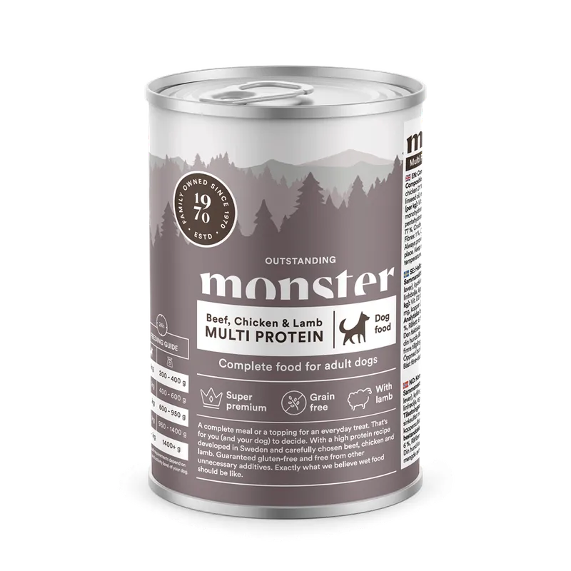 Alternativ bild 0 för Monster Dog Adult Grain Free Biff, Kyckling & Lamm 400 g