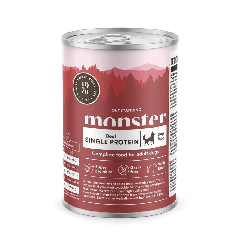 Alternativ bild 0 för Monster Dog Adult Grain Free Single Protein Biff 400 g