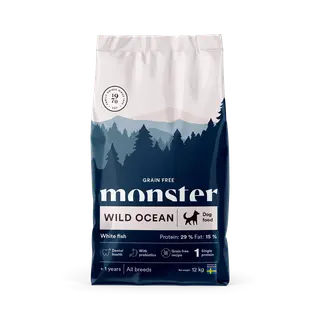 Produktfoto för Monster Dog Adult Grain Free Wild Ocean Vit Fisk (12 kg)