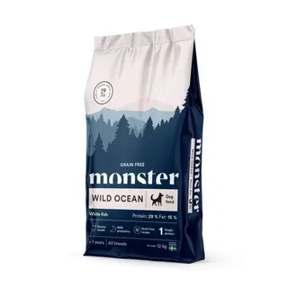 Produktfoto för Monster Dog Adult Grain Free Wild Ocean Vit Fisk (12 kg)