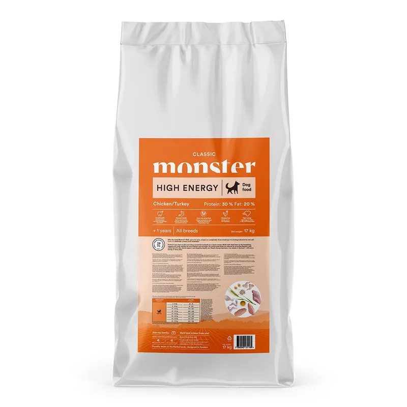 Bild 1 för Monster dog Classic High Energy Chicken & Turkey 17 kg