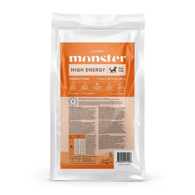 Bild 2 för Monster dog Classic High Energy Chicken & Turkey 17 kg