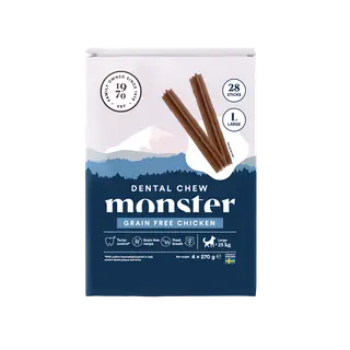 Produktfoto för Monster Dog Dental Chew Grain Free Chicken Large (28-pack)